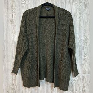 American Eagle Outfitters Green Waffle Knit Oversized Cardigan XXS